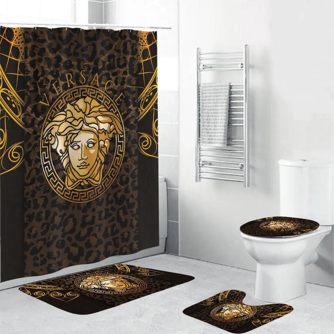 Versace brown medusa bathroom set bath mat luxury fashion brand hypebeast home decor Bathroom Set