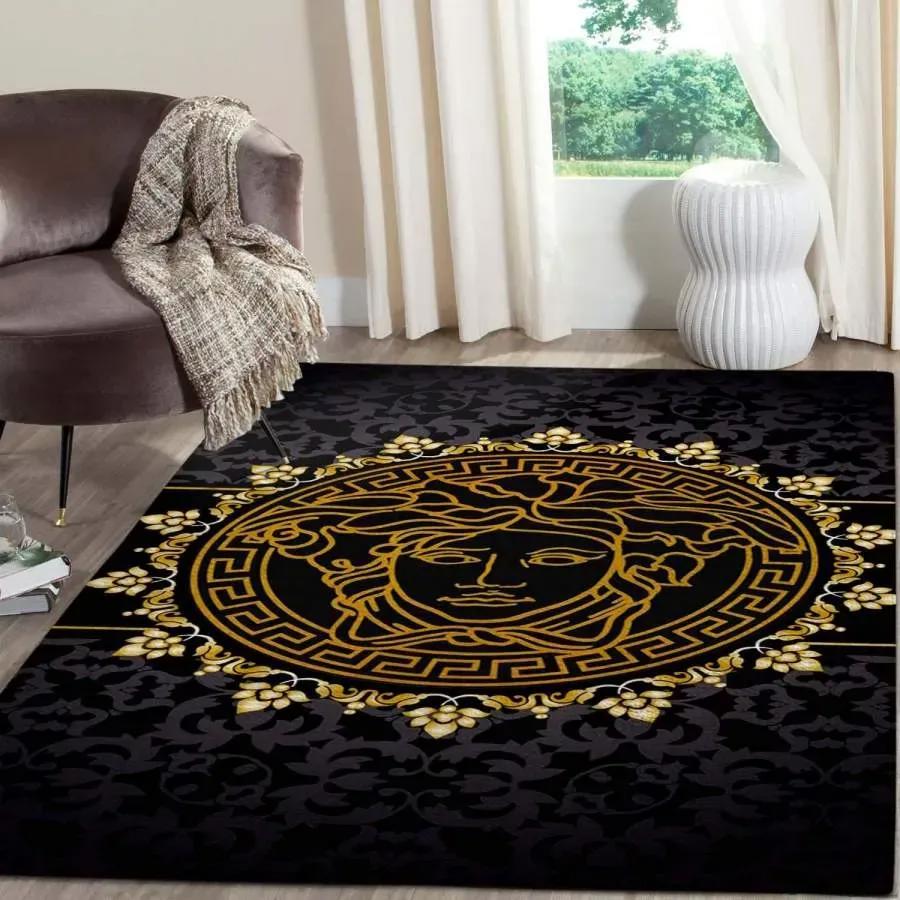 Versace limited logo type 1071. Upgrade Your Living Room with Luxury Home Decor: Area Carpets, Floor Decor, Door Mats, and Hot Gift Items with style a High-End Fashion Brand Rectangle Rug