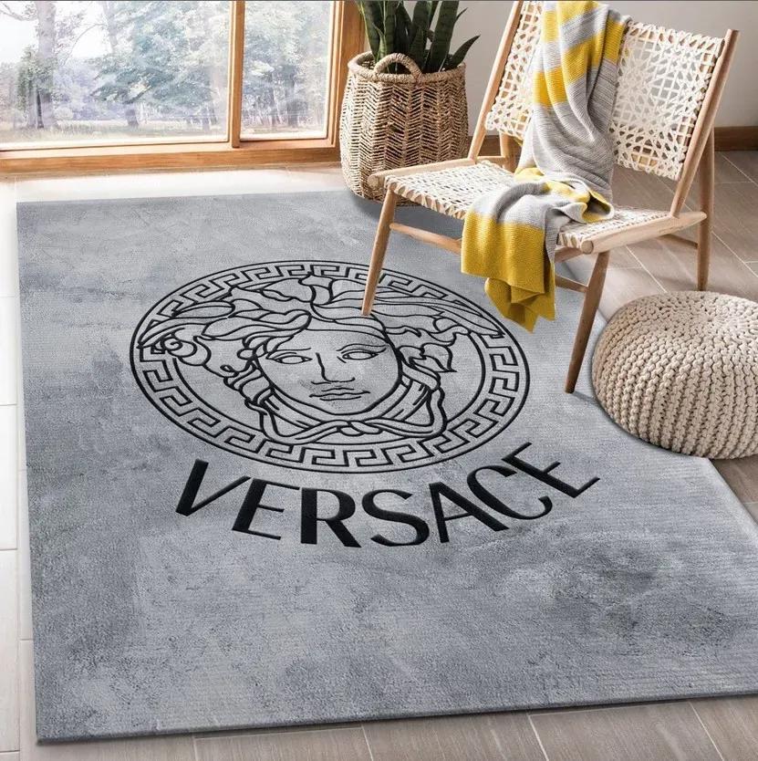Versace limited logo type 1081. Upgrade Your Living Room with Luxury Home Decor: Area Carpets, Floor Decor, Door Mats, and Hot Gift Items with style a High-End Fashion Brand Rectangle Rug