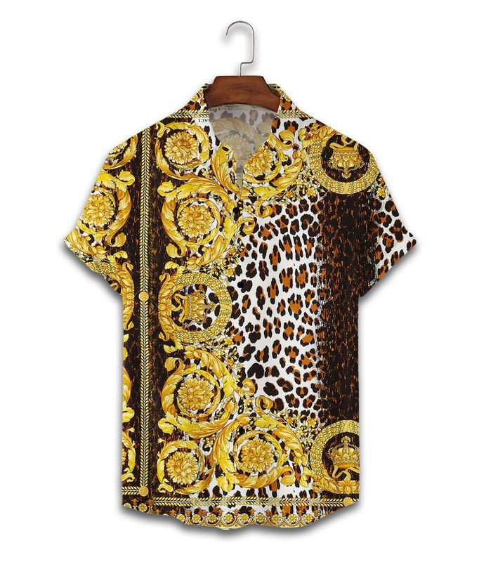 Versace luxury hawaiian shirt short set 4 Hawaii Shirt Shorts & Flip Flops