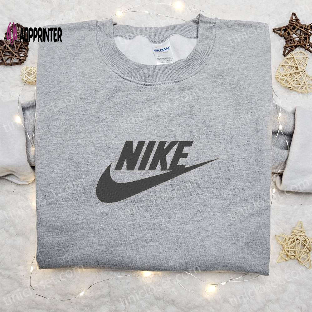 Vintage nike embroidered hoodie & shirt: best family gifts Embroidered Shirt