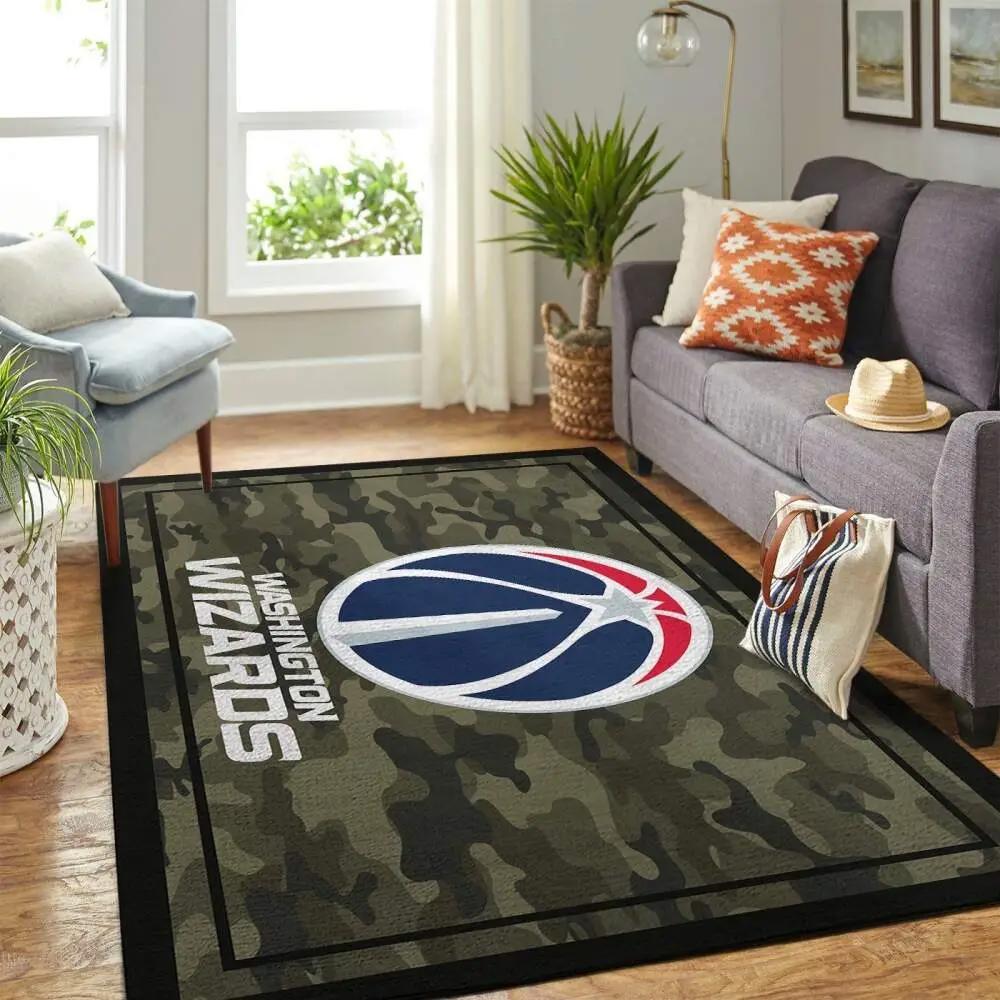 Washington wizards nba area rugs camo style living room carpet regtangle carpet Rectangle Rug