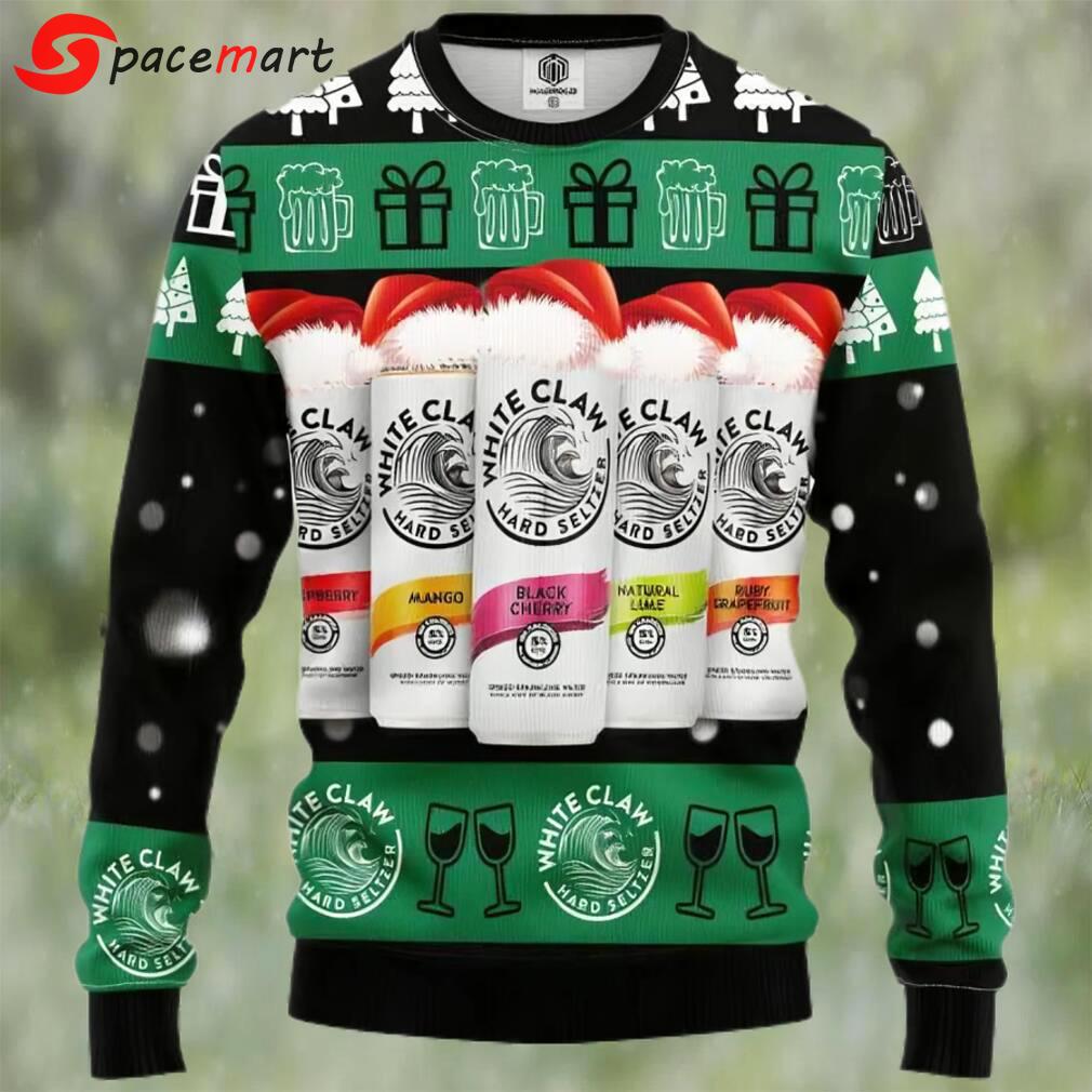 White claw beer ugly christmas sweater, faux wool sweater, gifts for beer lovers, international beer day, best christmas gifts for 2022 ? prinvity Christmas Ugly Sweater