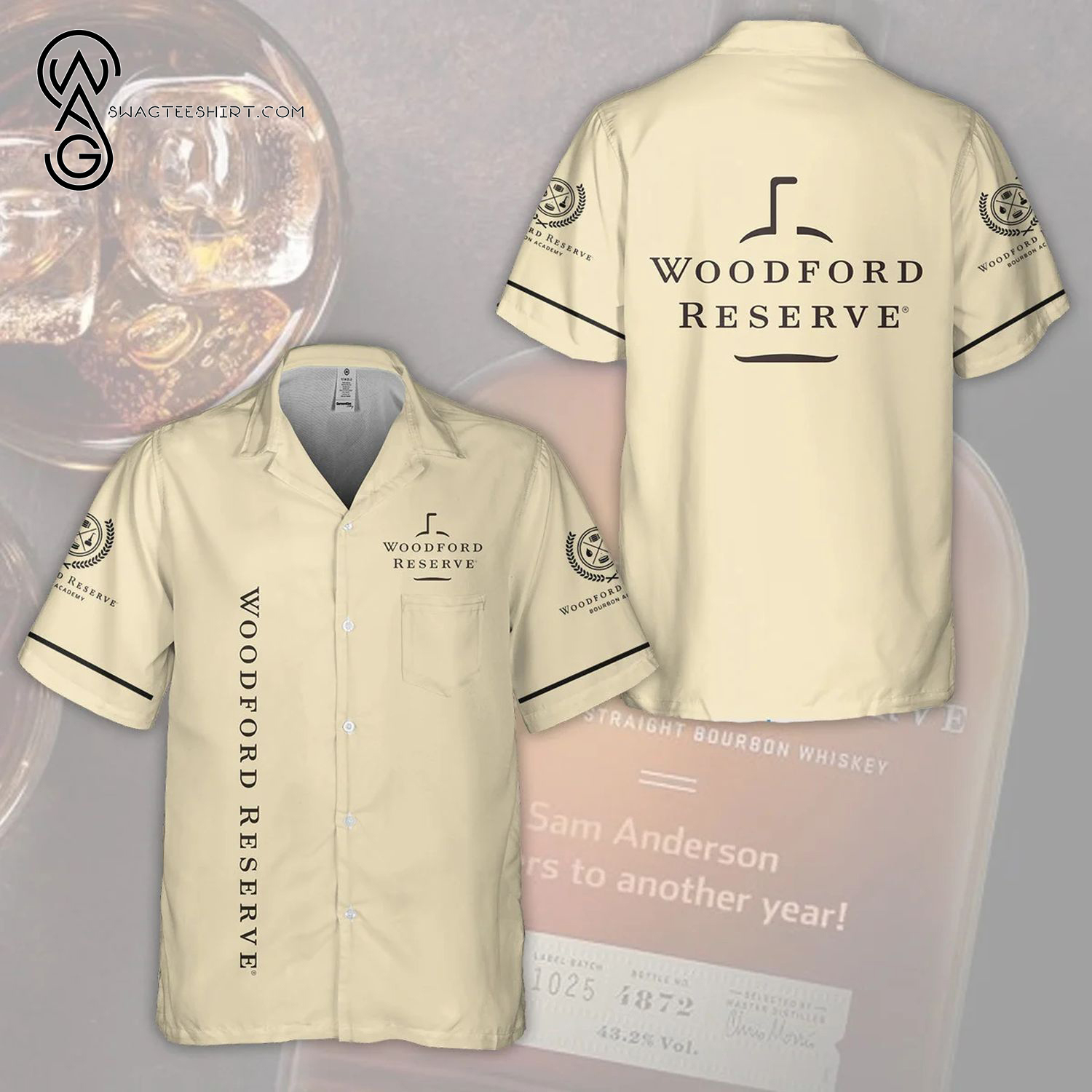 Woodford reserve bourbon drinks all over print hawaiian shirt Hawaii Shirt Shorts & Flip Flops