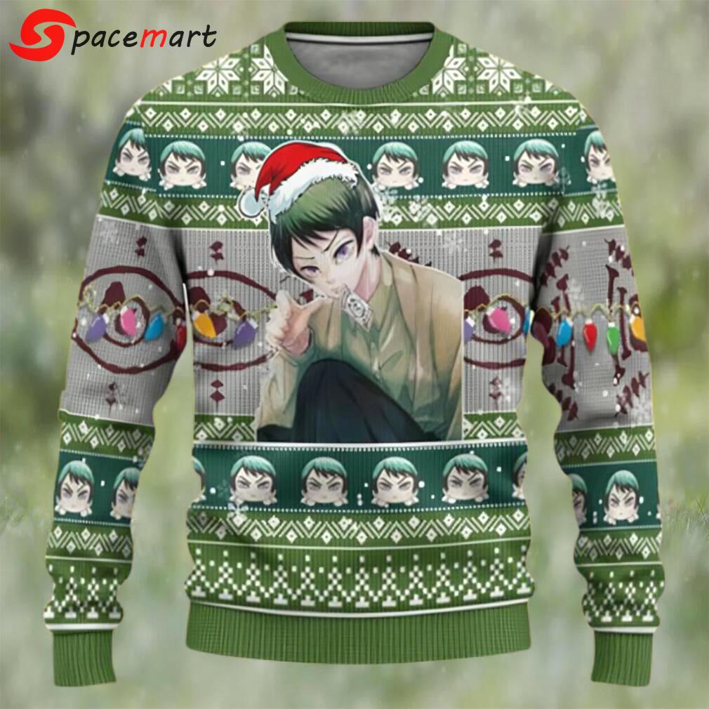 Yushiro red demon slayer chibi demon slayer ugly christmas sweater Christmas Ugly Sweater