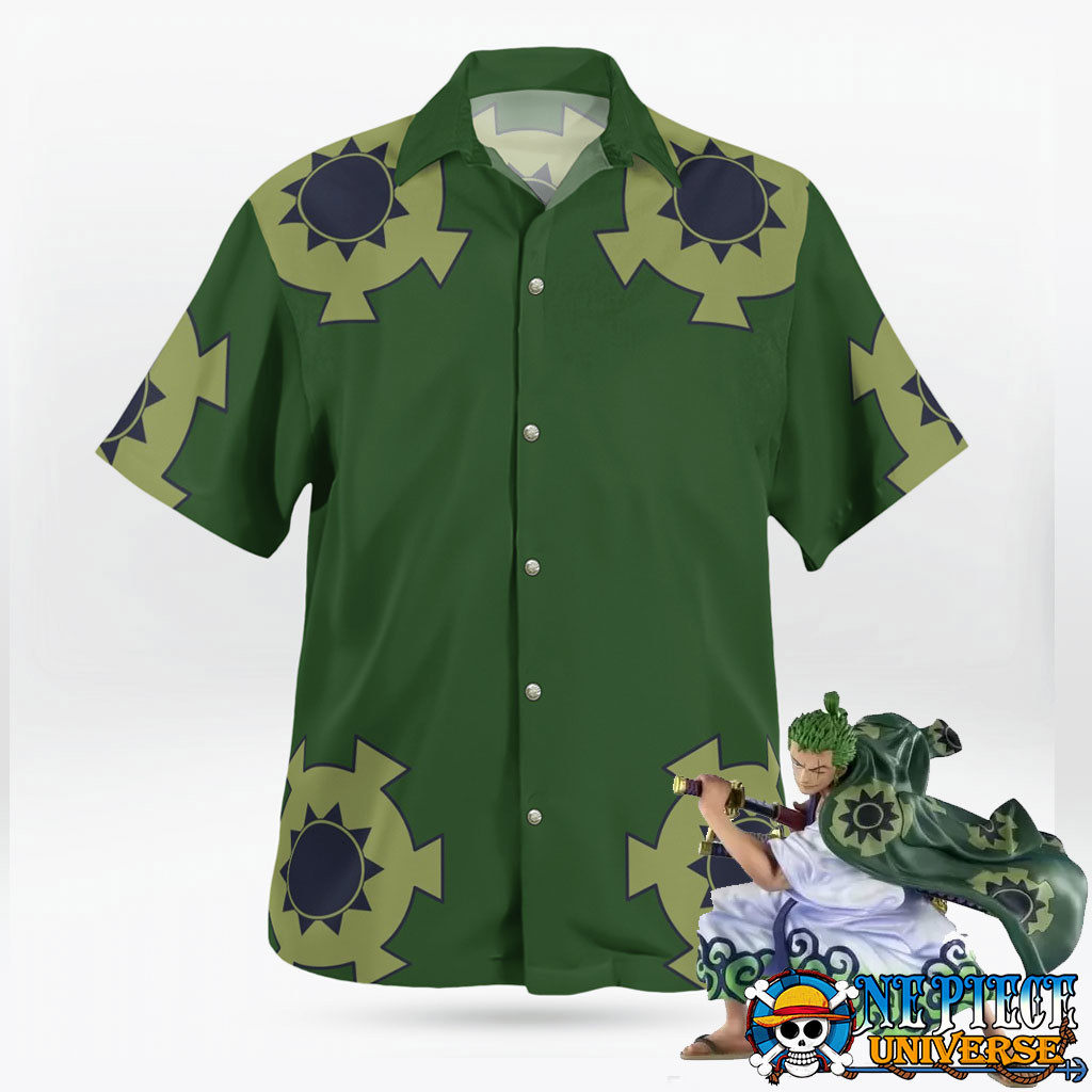 Zoro wano 3d hawaiian shirt Hawaii Shirt Shorts & Flip Flops