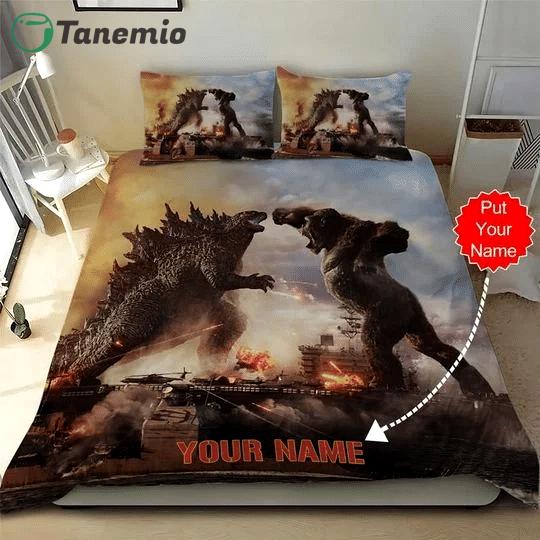 Duvet Covers and Pillow Case set - Godzilla personalized pillowcases duvet quilt bedding set