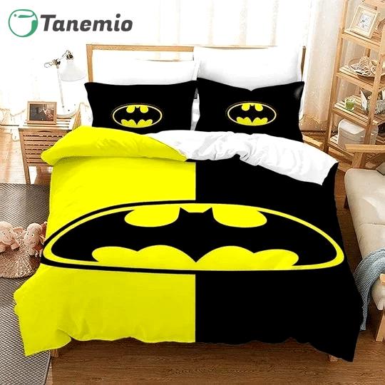 Duvet Covers and Pillow Case set - Batman hero the dark knight black yellow duvet quilt bedding set