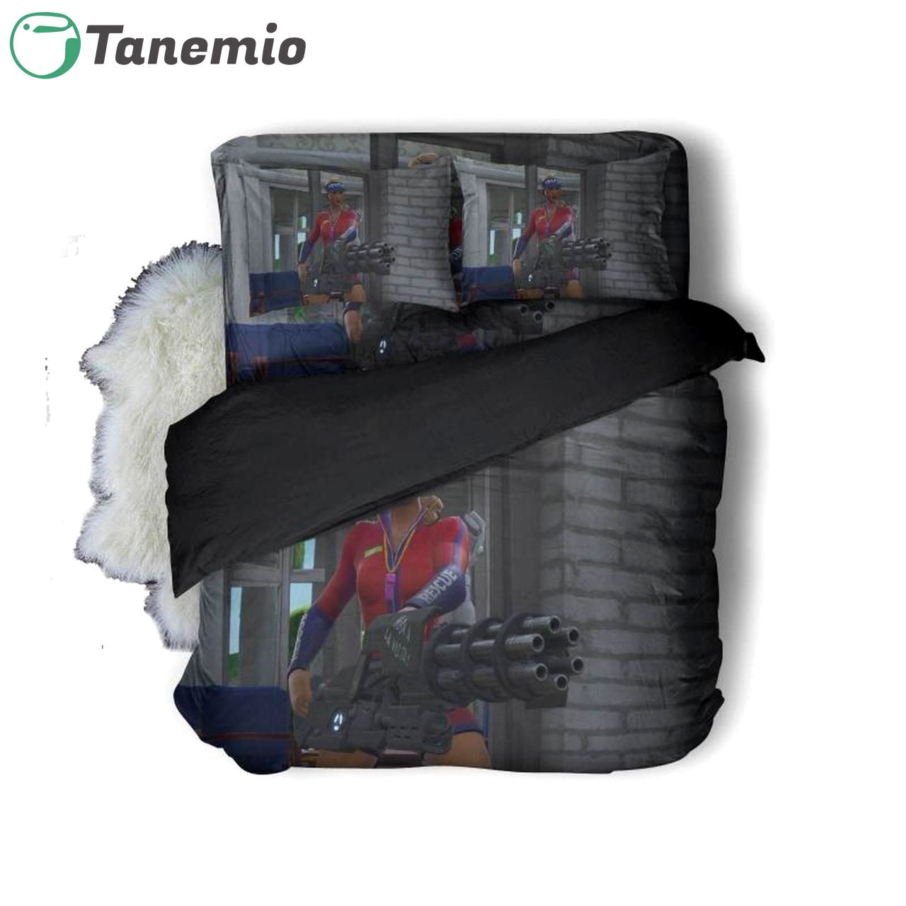 Duvet Covers and Pillow Case set Fortnite rescue minigun 3d printed bedding set (duvet cover