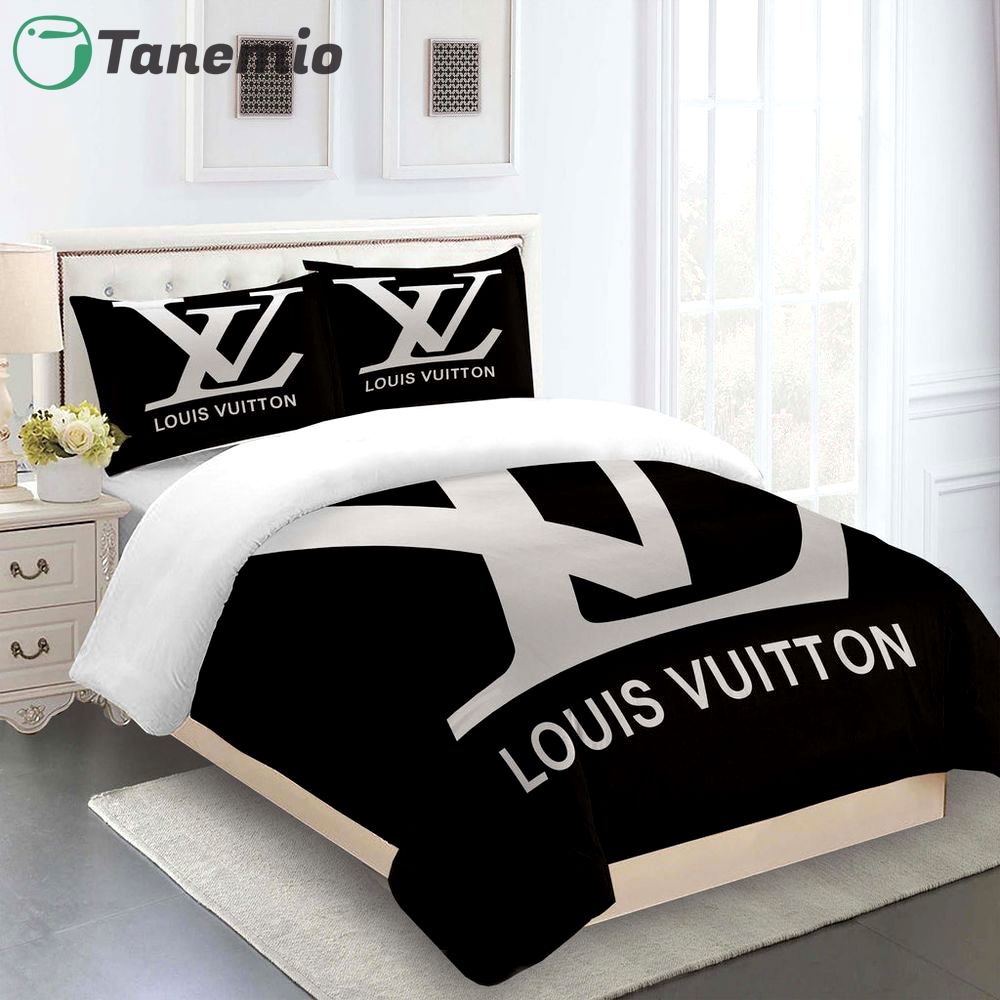 Louis vuitton comforter set full black logo duvet cover bedding sets