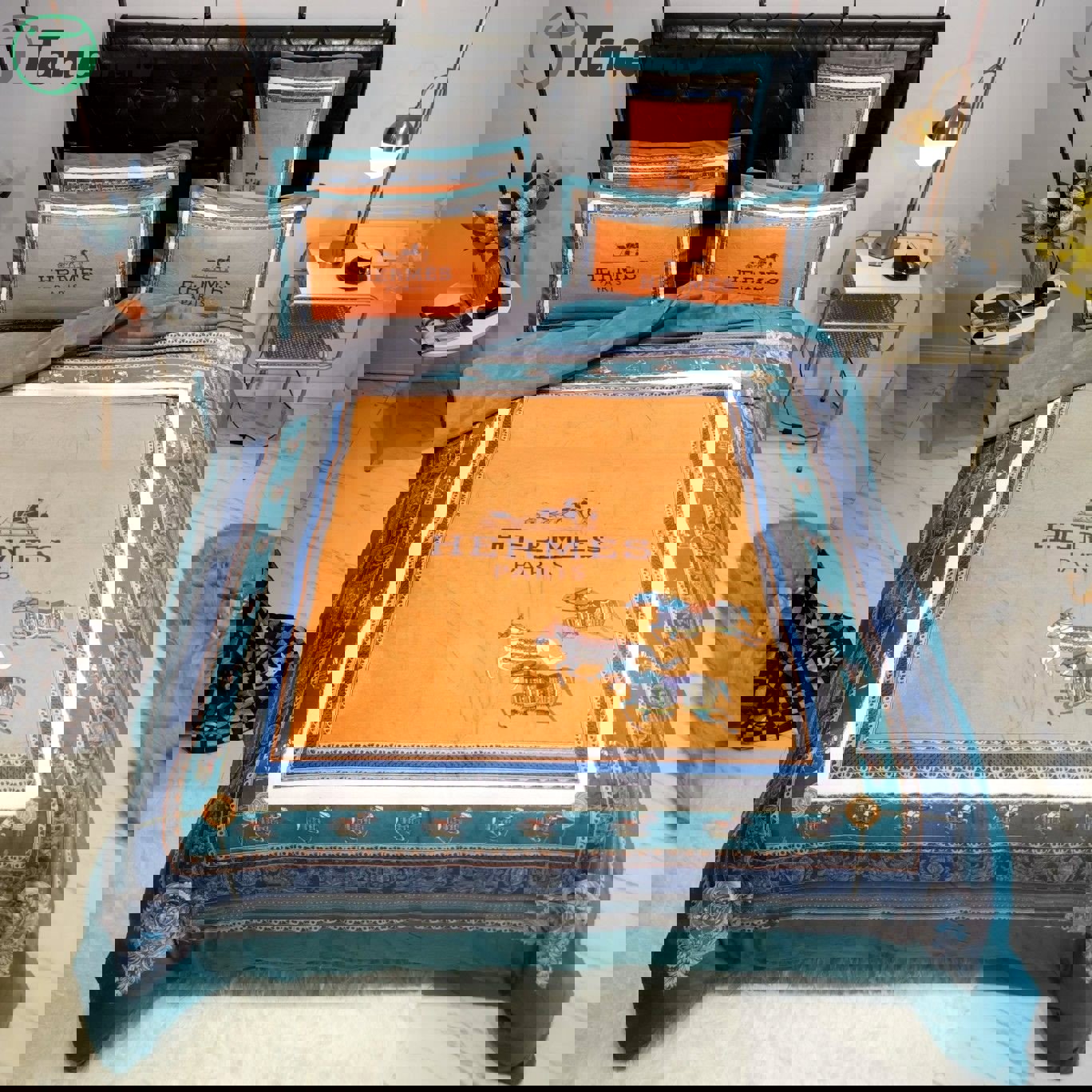 Hermes paris luxury brand type 91 bedding sets duvet cover bedroom sets