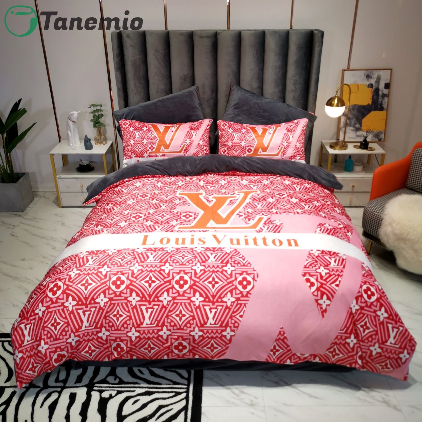 Louis vuitton luxury brands 33 bedding set 2022
