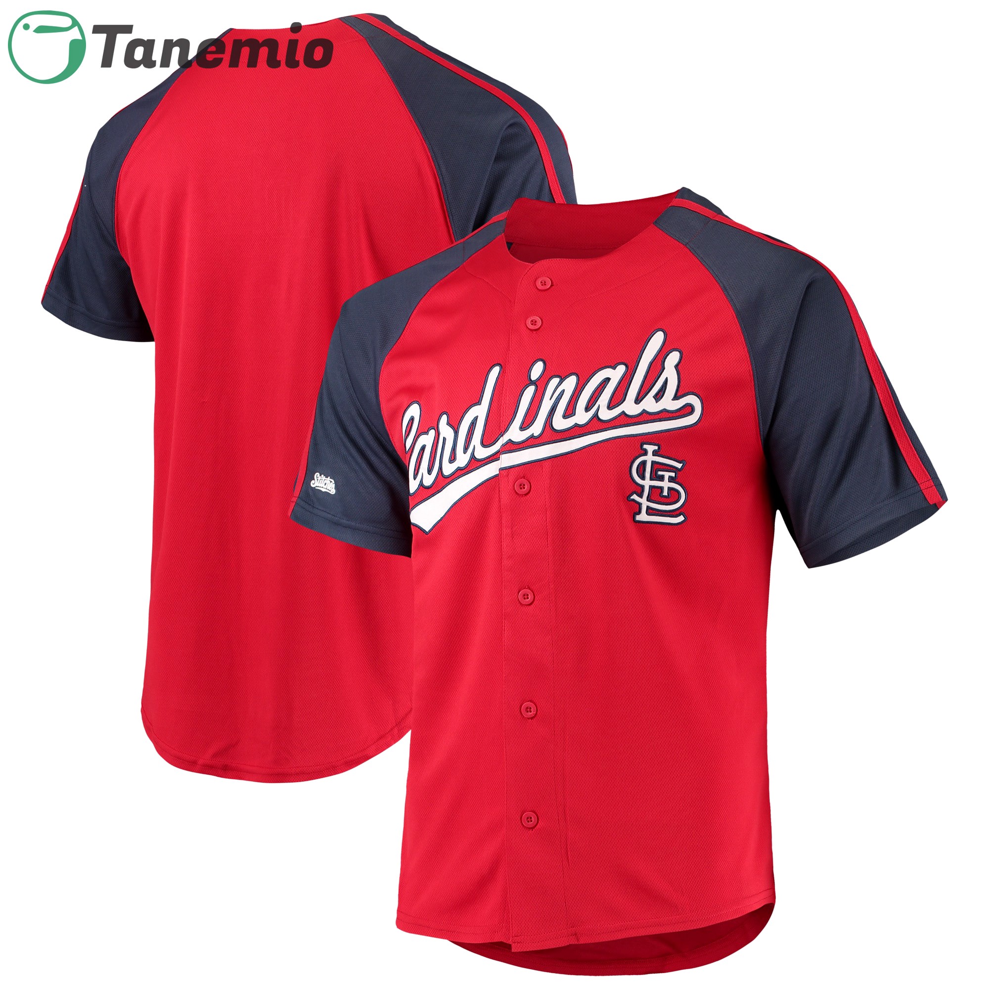 St. louis cardinals stitches button-down raglan jersey color red  Baseball MLB Jersey Replica For Fans Sports MLB Baseball