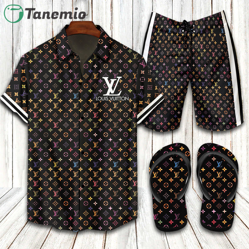 Louis vuitton lv flip flops hot 2023 and combo hawaii shirt, shorts 50 Hawaii Shirt Shorts & Flip Flops