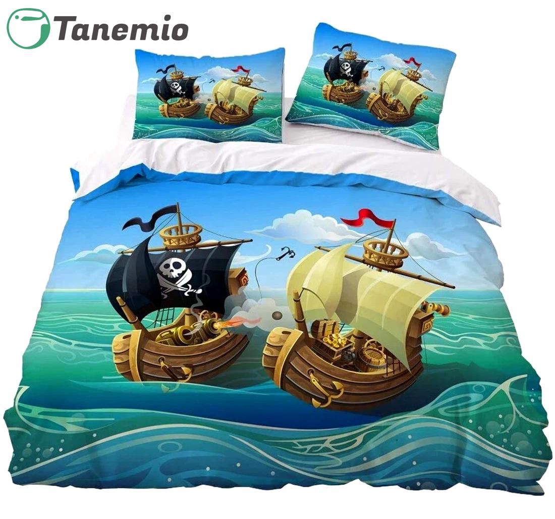 personalized cartoon pirate ship winter new year birthday to my wife husband included  Bedding Sets bed linen Bedroom ideas bedclothes sheets covers duvet blankets home decor bedspread