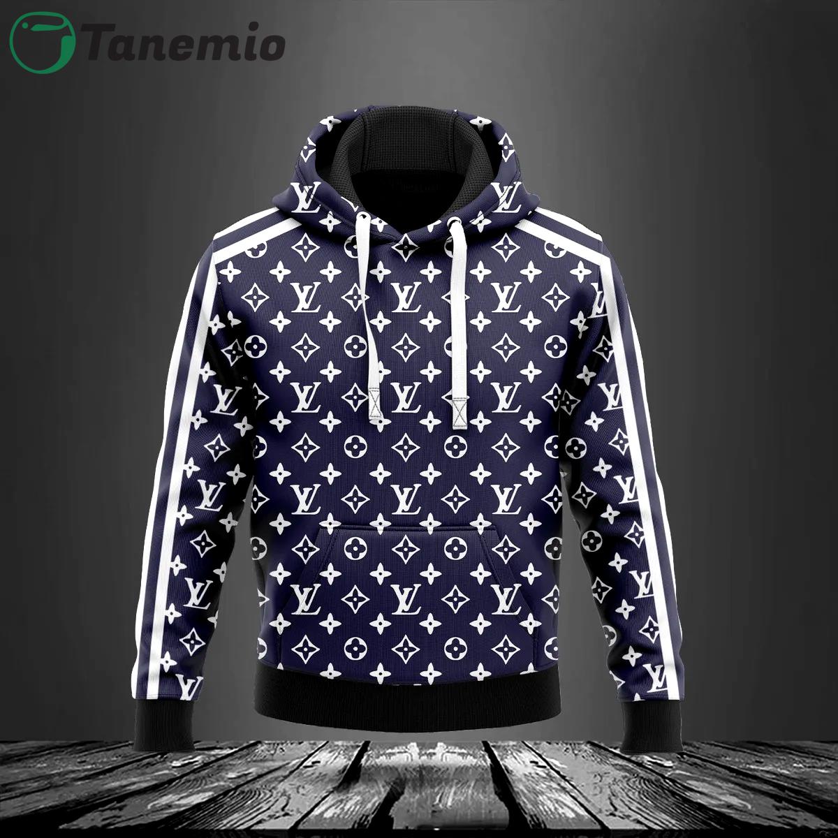 Louis vuitton blue hoodie lv luxury clothing clothes outfit for men Hoodie 3D