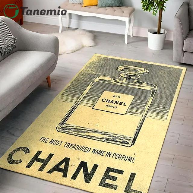 Chanel perfume fashion luxury brand premium rug carpet for living room bedroom carpet floor mats keep warm in winter mat Rectangle Rug