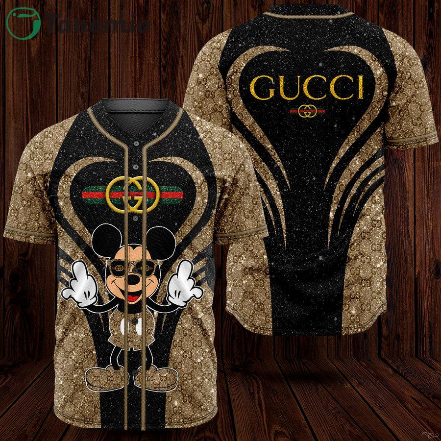 Gucci mickey mouse baseball jersey shirt luxury clothing clothes sport for men women hot 2023 Baseball Jersey Shirt