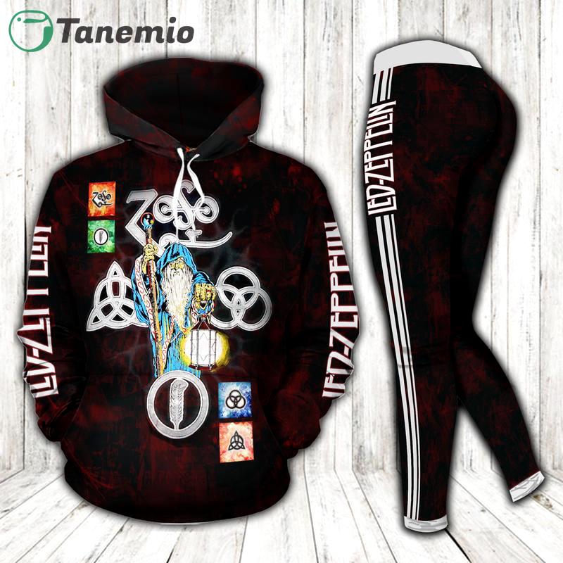 Led zeppelin rock band hoodie leggings clothing clothes outfit for women ht 74 Hoodie Leggings Set