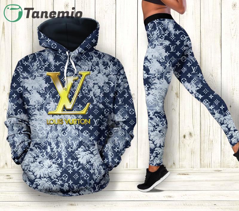 Louis vuitton blue hoodie leggings luxury brand lv clothing clothes outfit for women 121 hcst 80 Hoodie Leggings Set