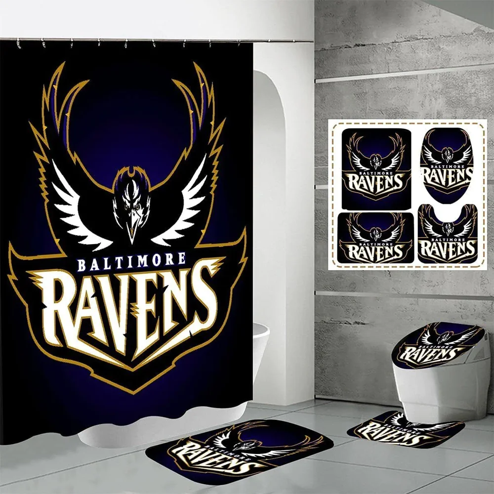 Baltimore Ravens Baltimore Altimore Ravens Baltin Showercurtain Curtain Bathroom Carpet Bathroomrug Kidsshowercurtain Shower Bath Mat Set - A Seamless Look for Every Occasion, Shop the Finest Today!