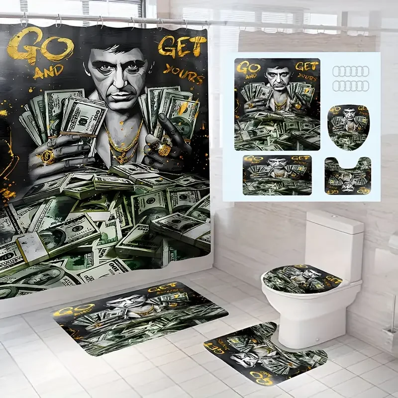 Go And Wwwa Get Yours 011110 000000 Ga June On Art Bathroomrug Bathroom Curtain Bath Mat Set - A Blend of Style and Comfort, Start Stylish Living Now!