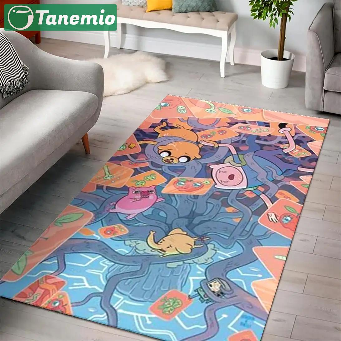 Adventure time cartoon movies area rugs living room carpet rug regtangle carpet floor decor home decor Rectangle Rug