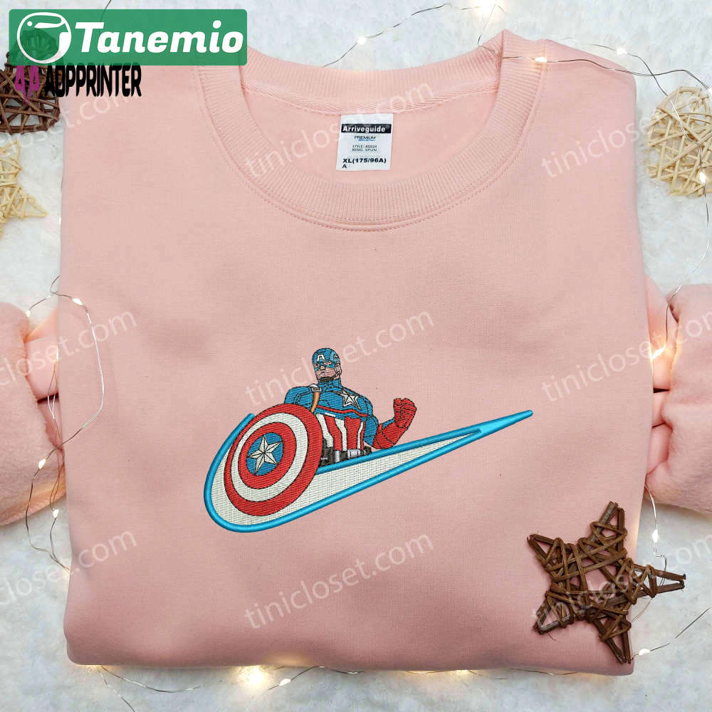 America baseball classic cap men hattain x nike embroidered shirt – marvel movie inspired Embroidered Shirt
