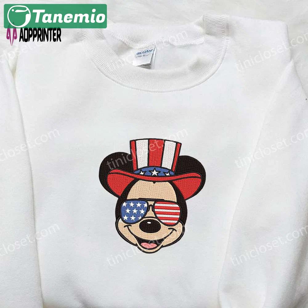 America mickey embroidered shirt: best patriotic disney shirt Embroidered Shirt