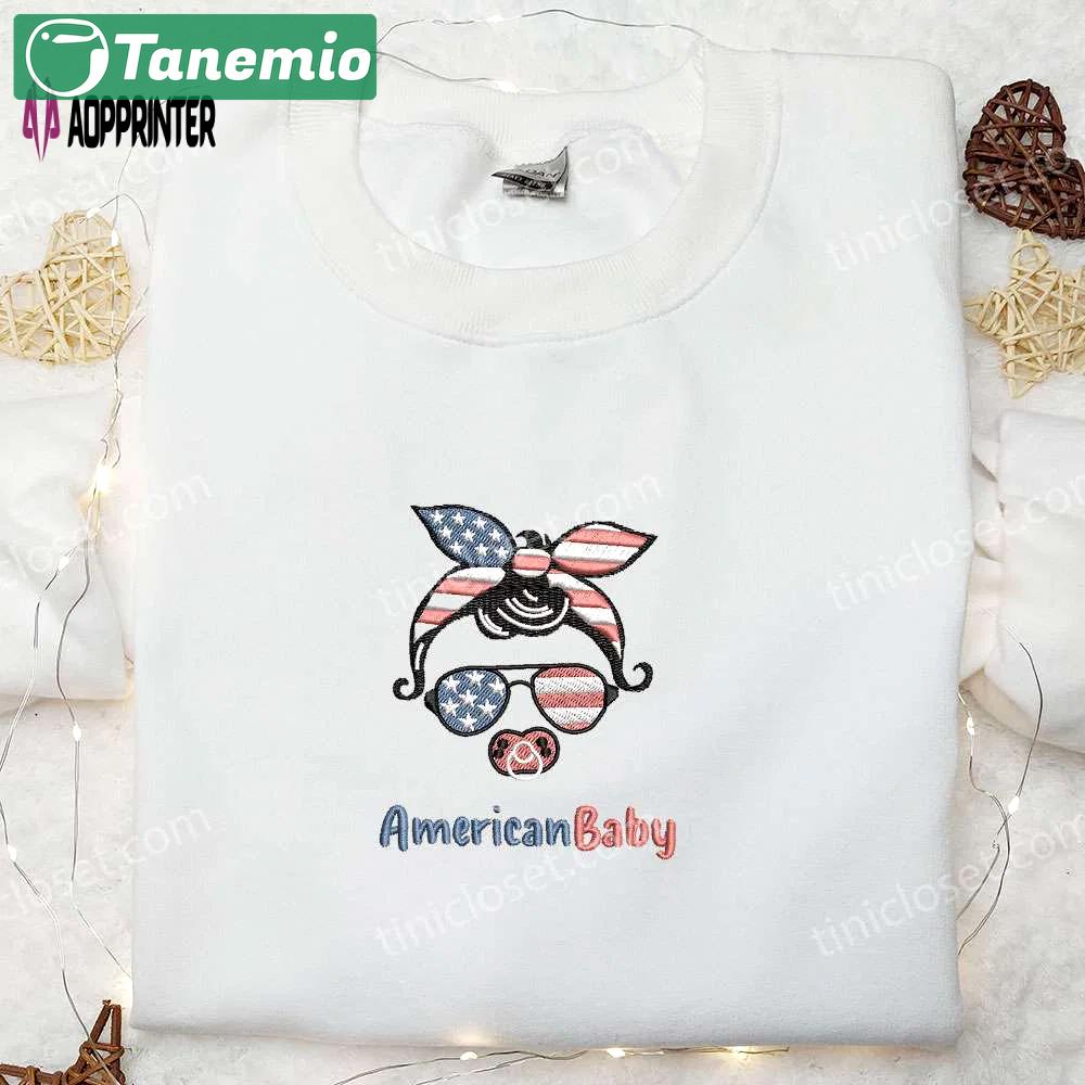 American baby embroidered shirt: best patriotic shirts & national day gifts Embroidered Shirt
