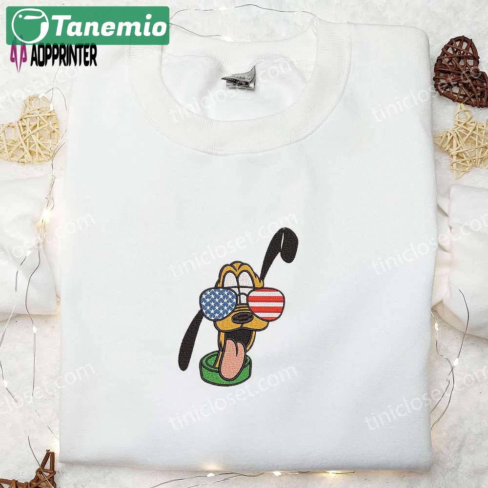 American pluto embroidered shirt: disney national day gift Embroidered Shirt