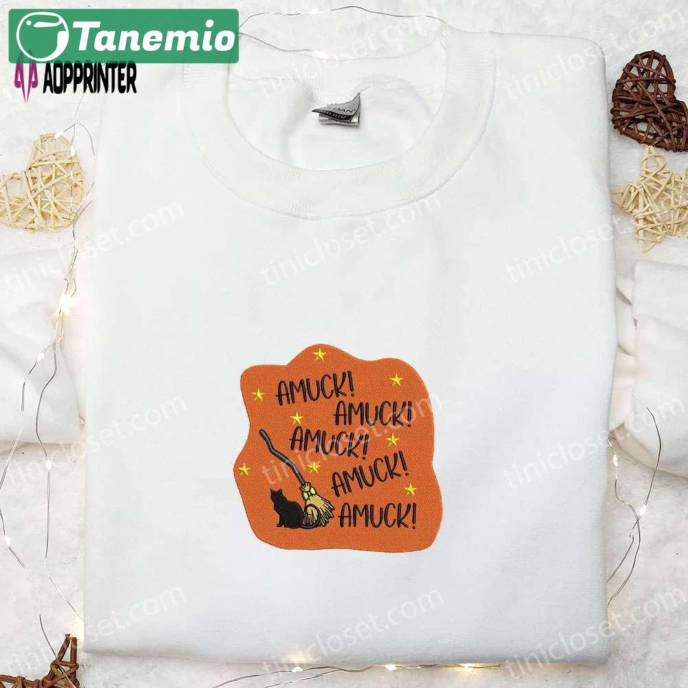 Amuck amuck amuck embroidered sweatshirt: halloween hoodie best gifts! Embroidered Shirt
