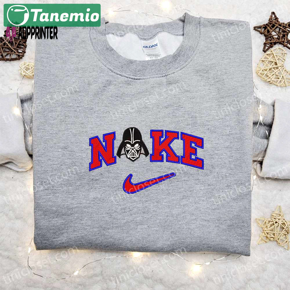 Anakin skywalker helmet x nike embroidered shirt: star wars & nike inspired design Embroidered Shirt