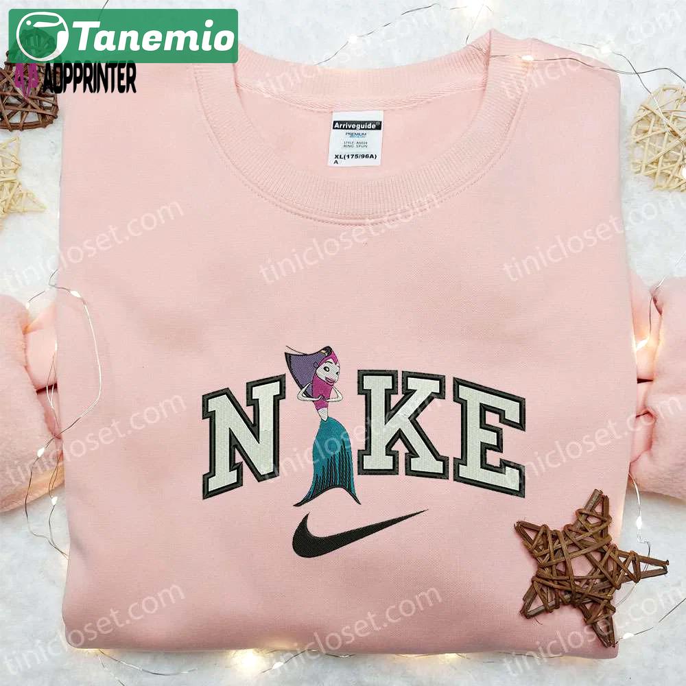 Angie x nike cartoon hoodie & shark tale embroidered shirt: unique nike inspired apparel Embroidered Shirt