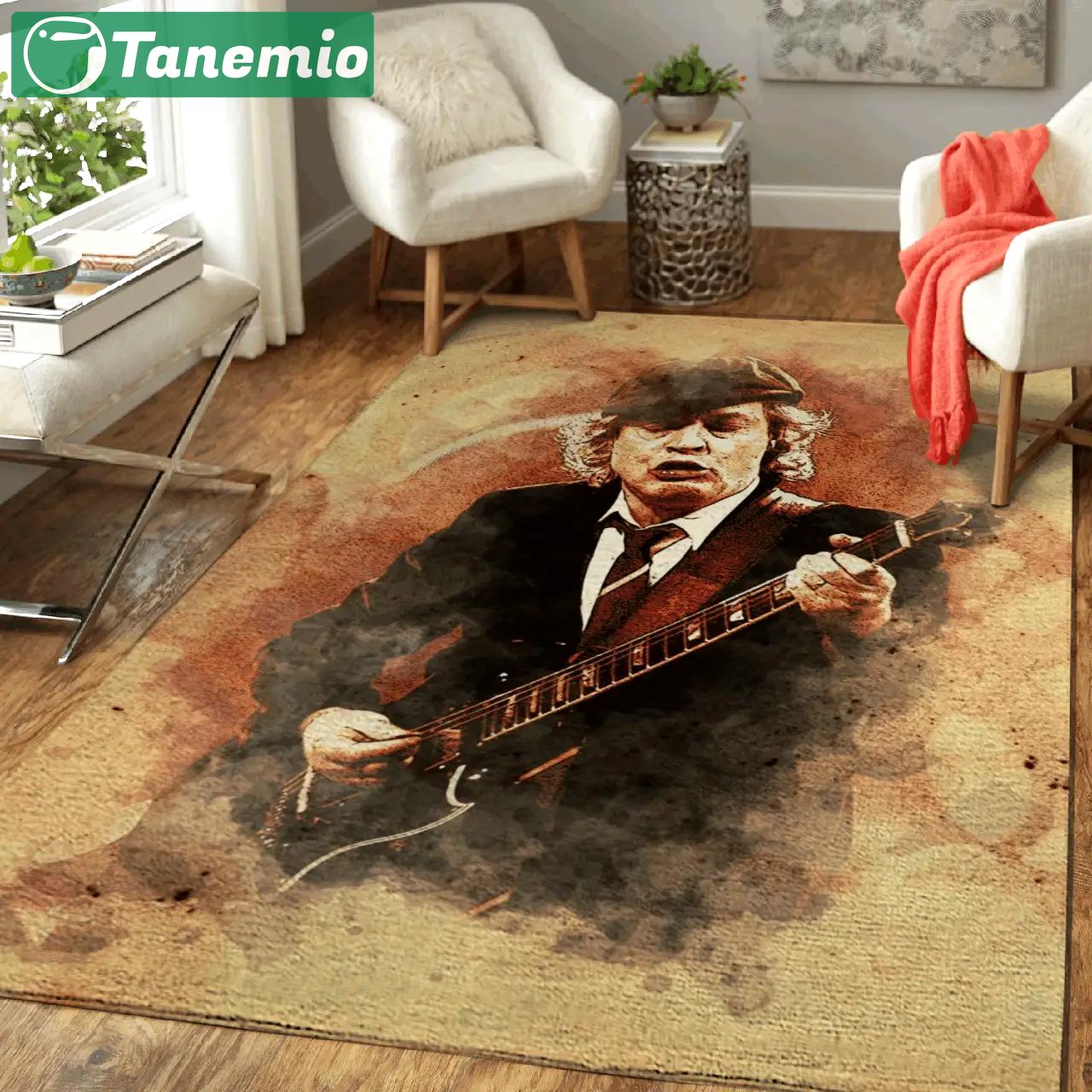 Angus young music parade area rug living room carpet rug regtangle carpet floor decor home decor Rectangle Rug