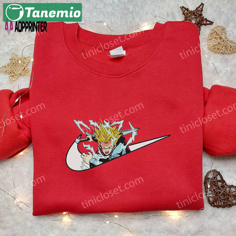 Anime embroidered hoodie & shirts: trunks x nike swoosh dragon ball & nike inspired Embroidered Shirt