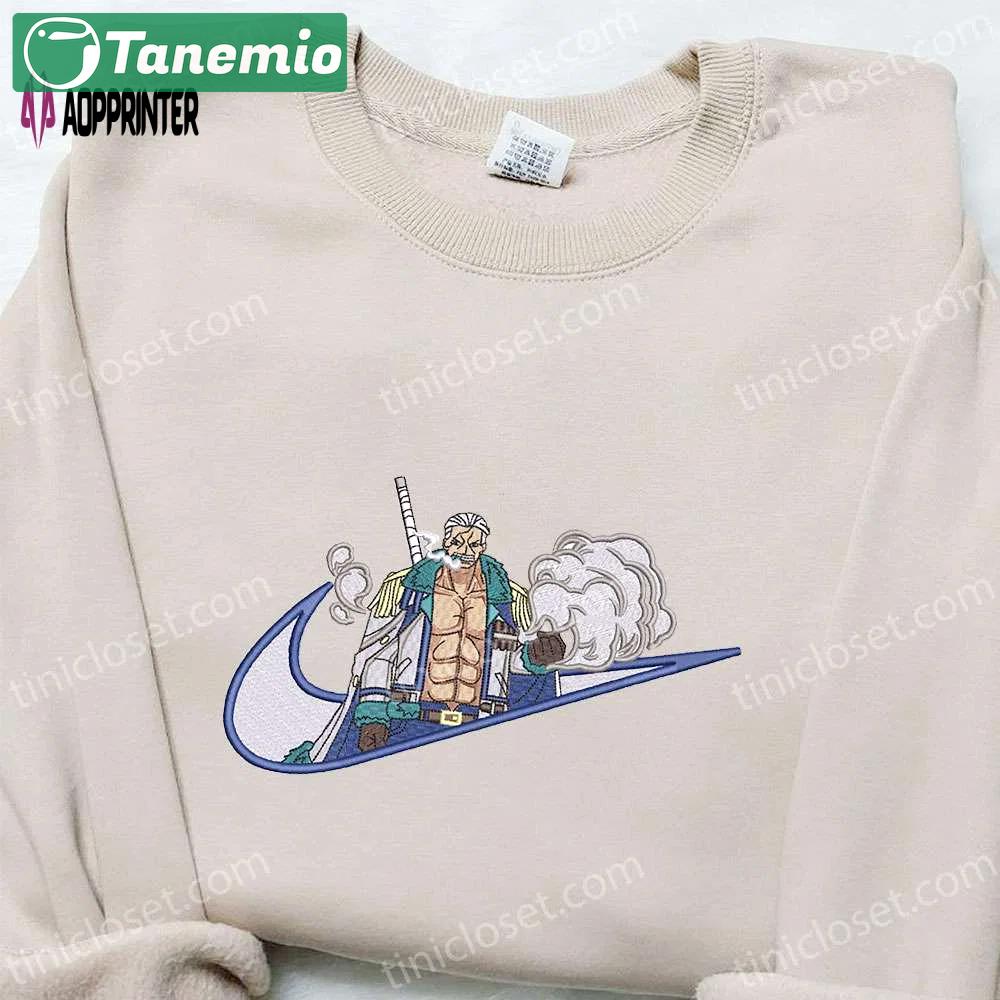 Anime embroidered shirt & hoodie: nike x smoker & one piece custom t-shirt Embroidered Shirt