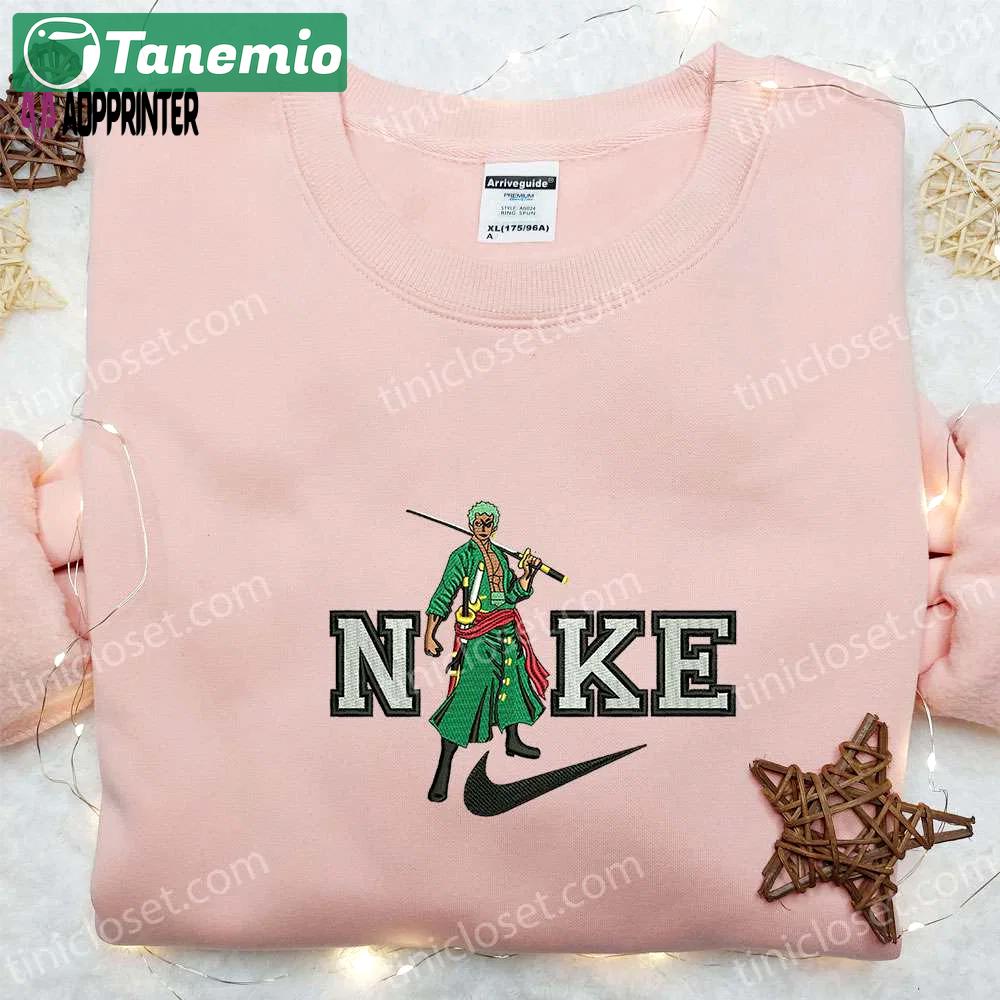 Anime embroidered sweatshirt: roronoa zoro x nike & one piece nike inspired hoodie Embroidered Shirt
