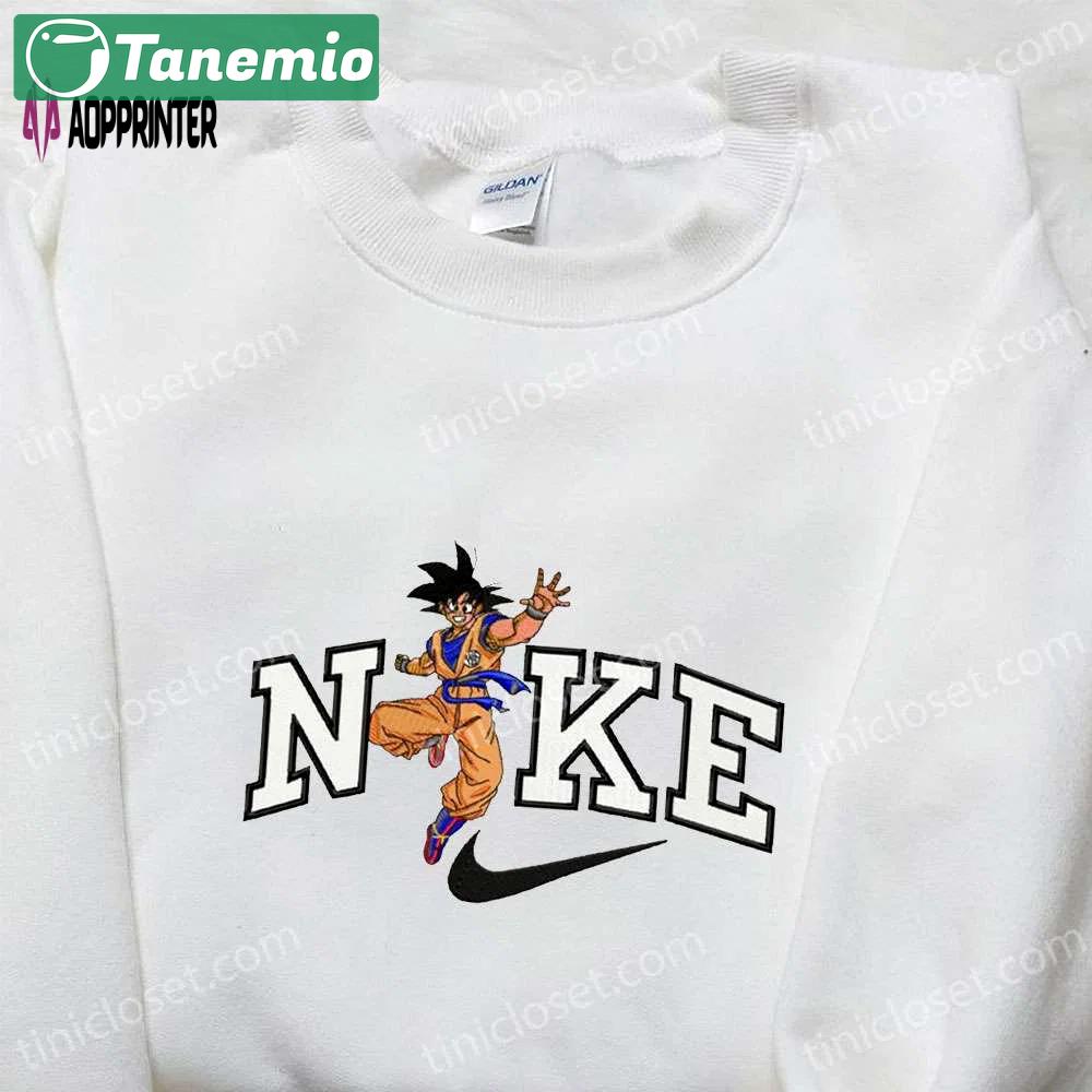 Anime goku x nike embroidered shirt & dragon ball sweatshirt nike inspired design Embroidered Shirt