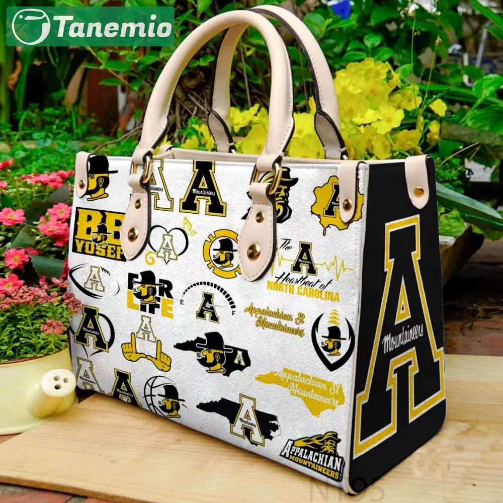 Appalachian state mountaineer leather handbag gift for women 431 Women Leather Hand Bag