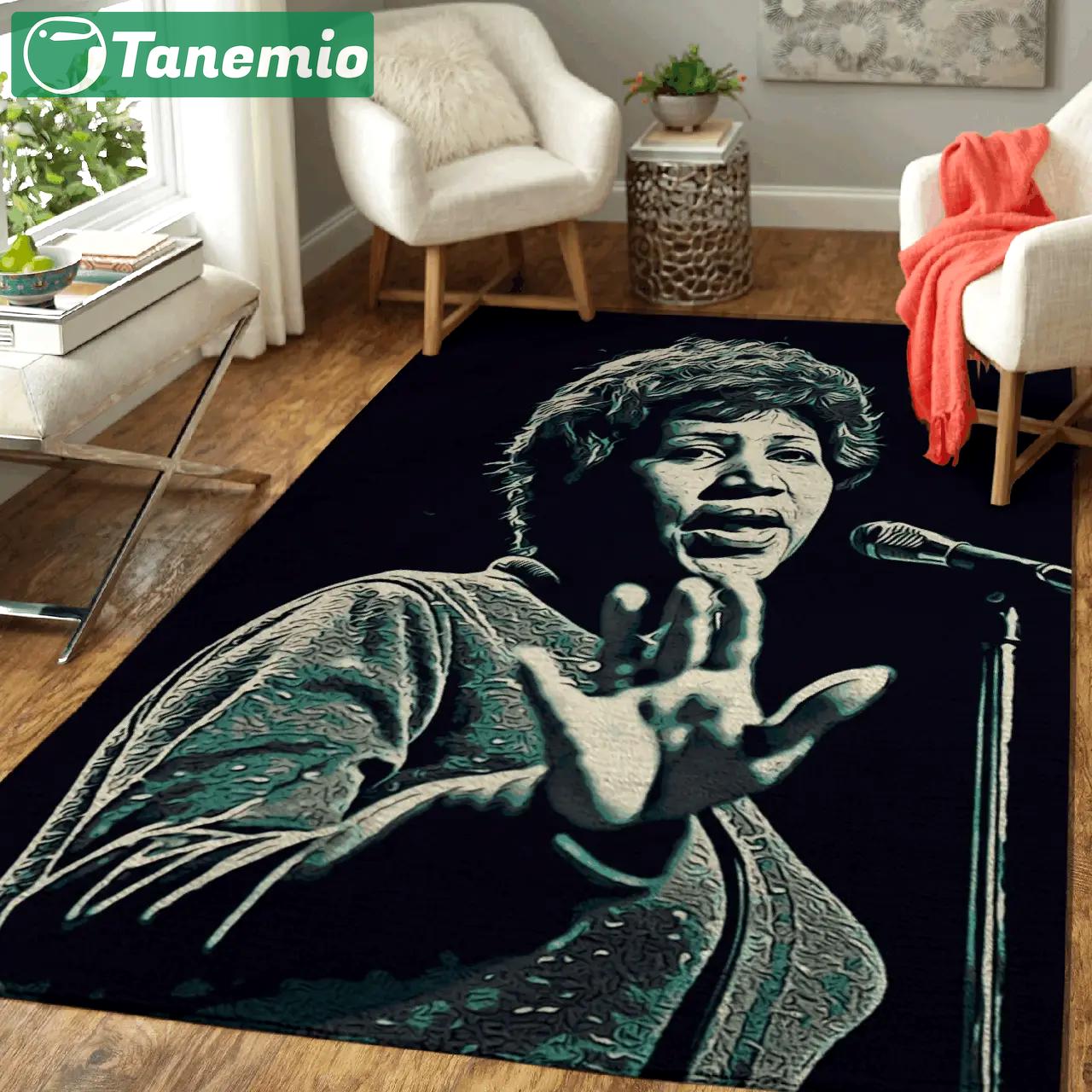 Aretha franklin art 5 music art for fans artist area rug living room carpet rug regtangle carpet floor decor home decor Rectangle Rug