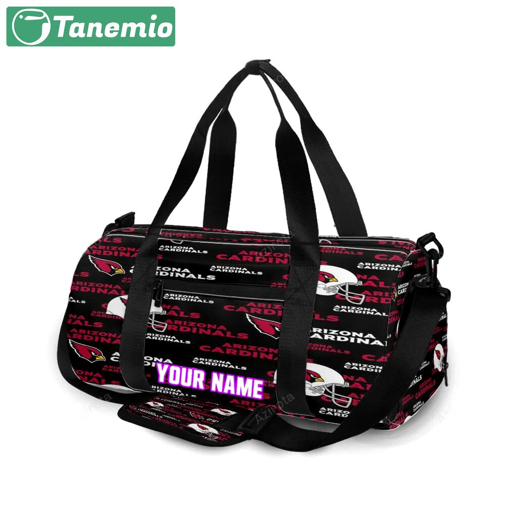 Arizona cardinals logo v8 personalized name travel bag gym bag 1043 Travel Bag
