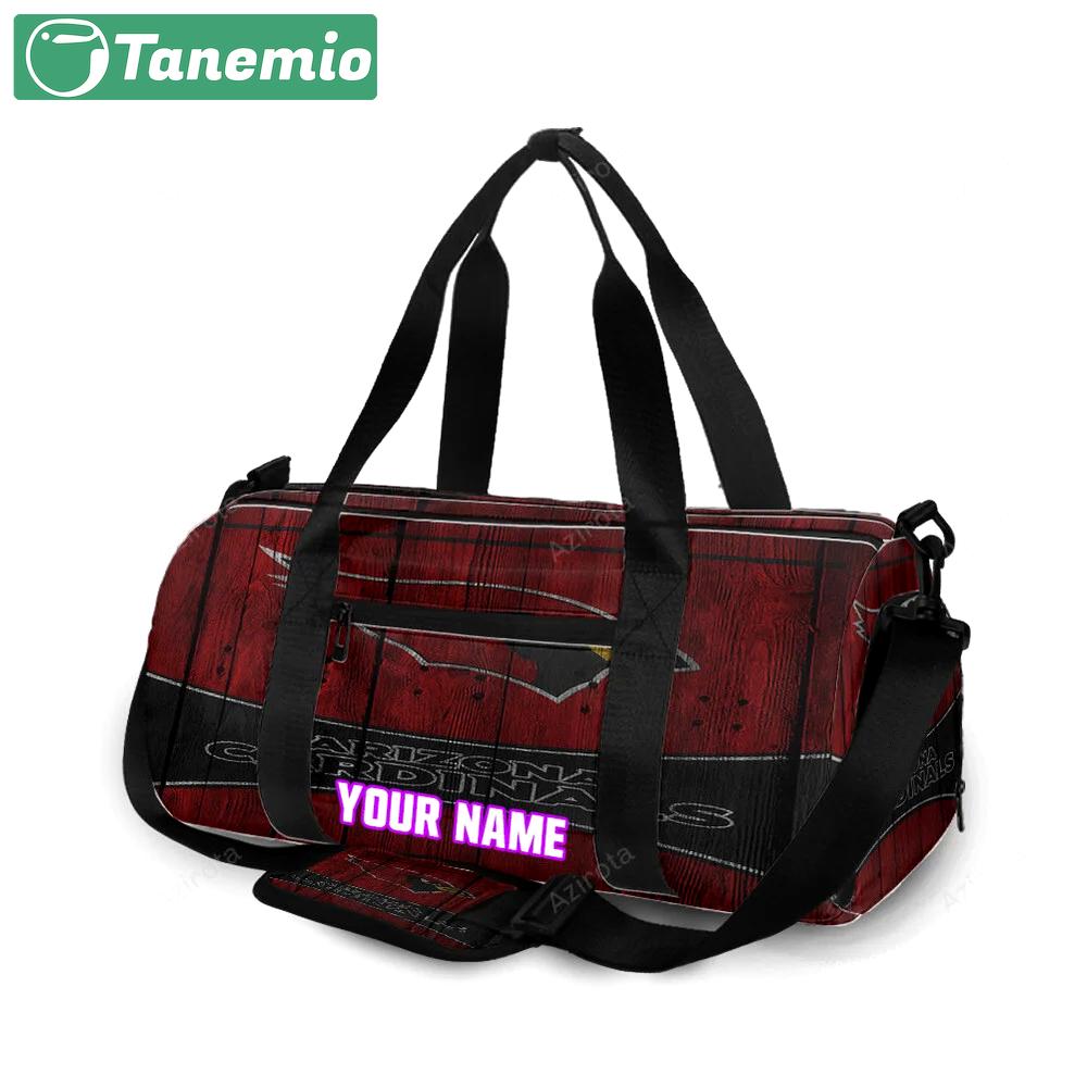 Arizona cardinals logo wooden personalized name travel bag gym bag 697 Travel Bag