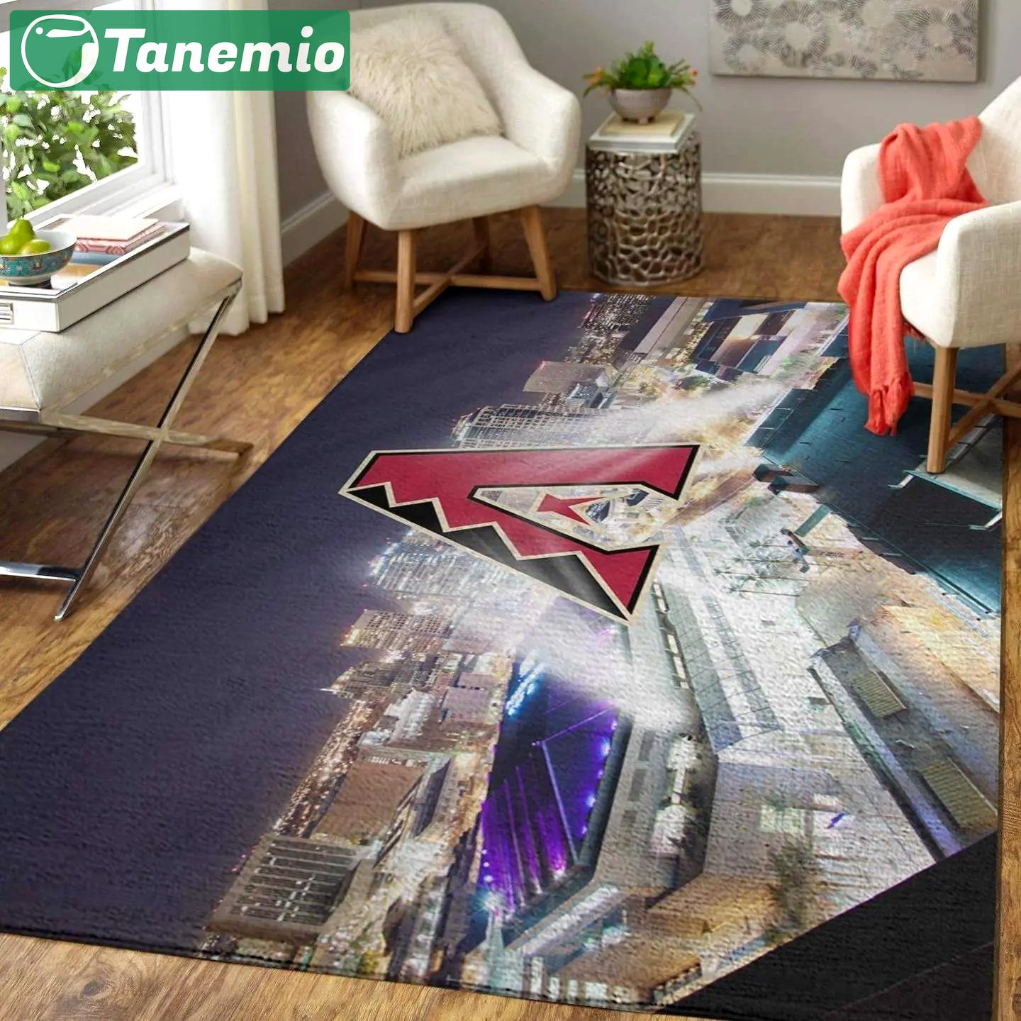 Arizona diamondbacks area rug mlb team logo carpet living room rugs v6692 Rectangle Rug