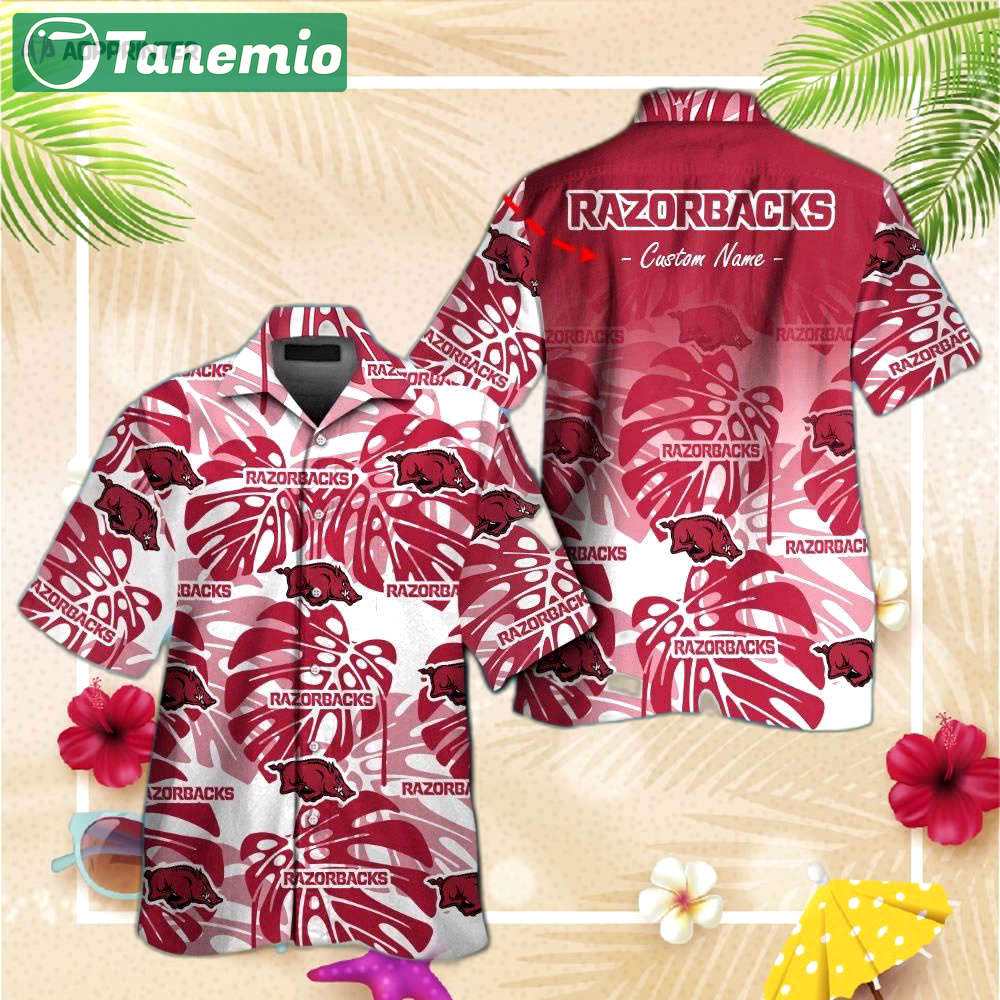 Arkansas razorbacks short sleeve button up tropical aloha hawaiian shirt for men women Hawaii Shirt