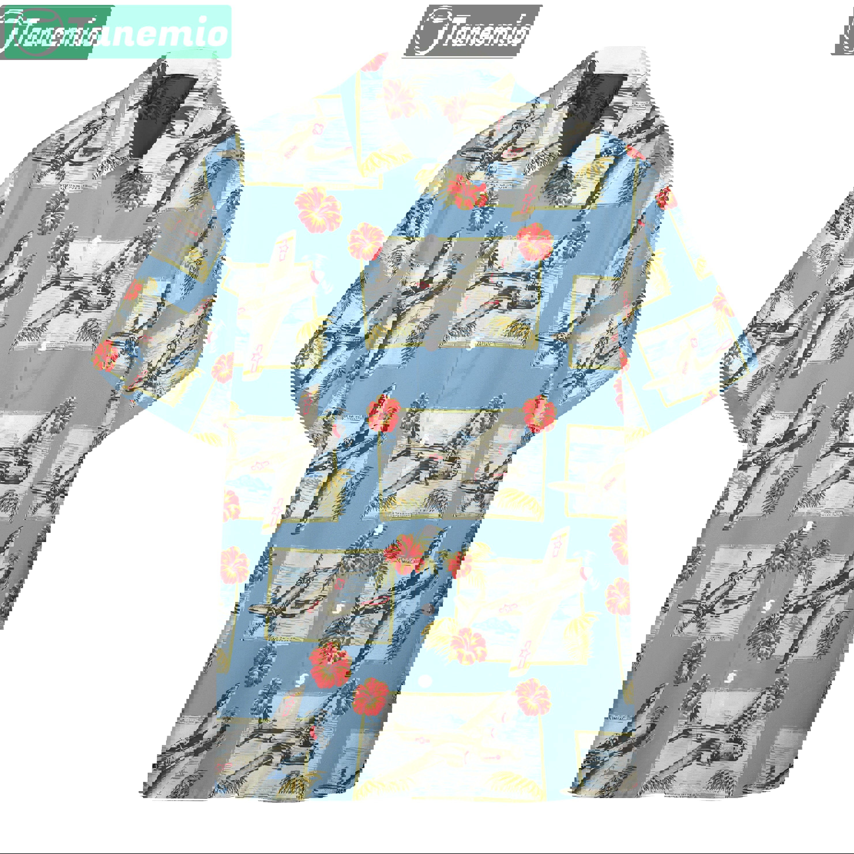 Aviation hawaii custom short sleeve shirt Hawaii Shirt Shorts & Flip Flops