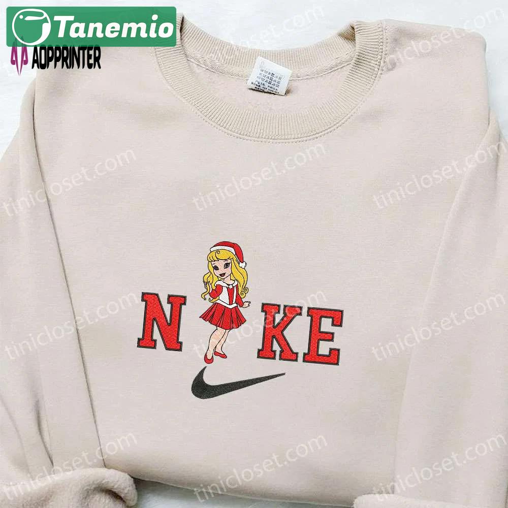 Baby aurora disney christmas x nike embroidered sweatshirt: cartoon shirt best gift ideas Embroidered Shirt