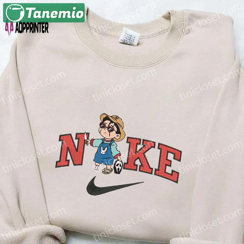 Baby benito ghostface x nike embroidered sweatshirt halloween shirt best gift ideas Embroidered Shirt