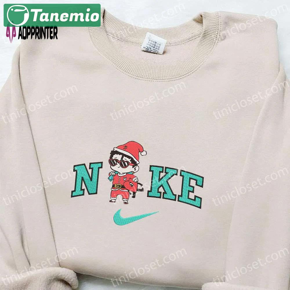 Baby benito santa and bad bunny christmas x nike embroidered sweatshirt: best gift idea for a festive christmas Embroidered Shirt