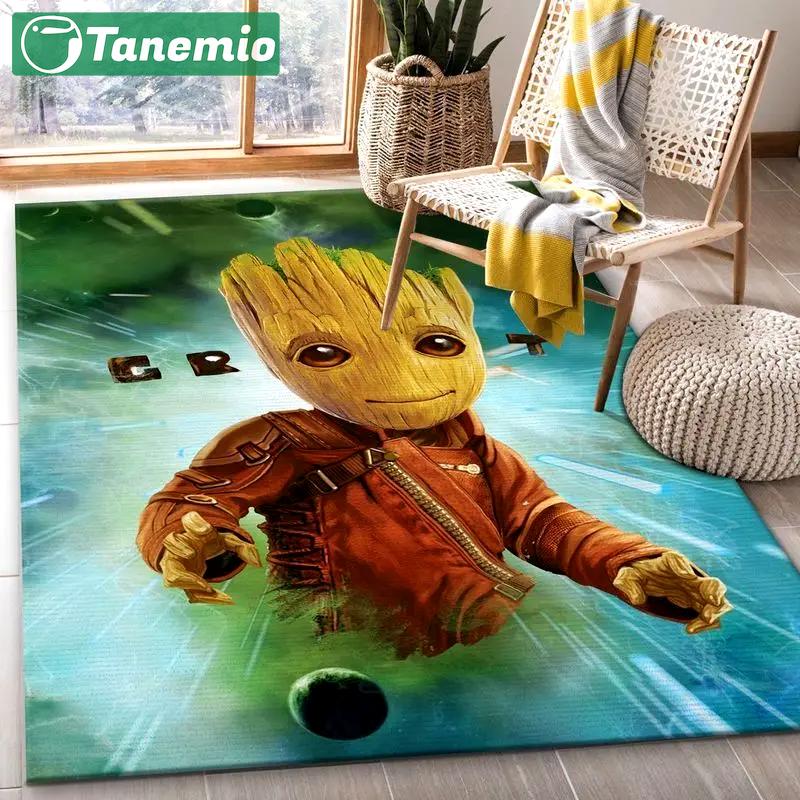 Baby groot in space area rug living room and bed room rug rug regtangle carpet floor decor home decor Rectangle Rug